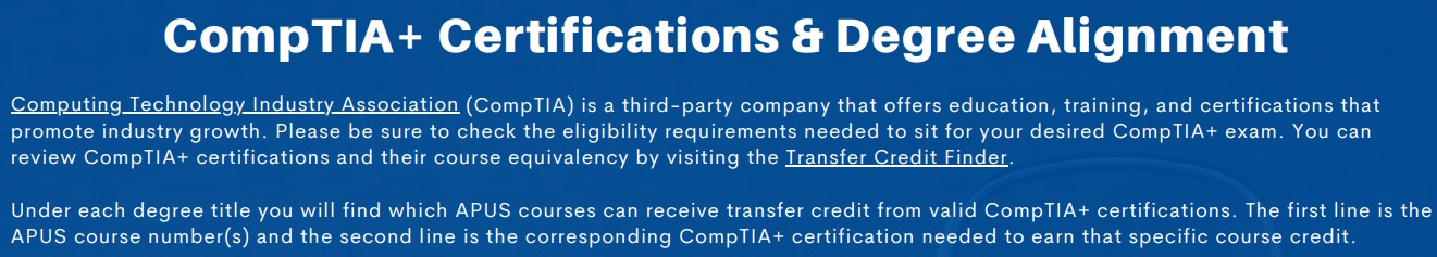 comptia-image CompTIA+ Certifications and Degree Alignment