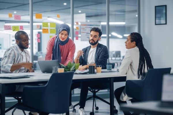 employees in conference room