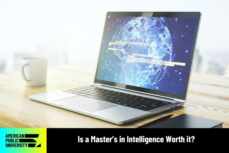 master in intelligence student's laptop