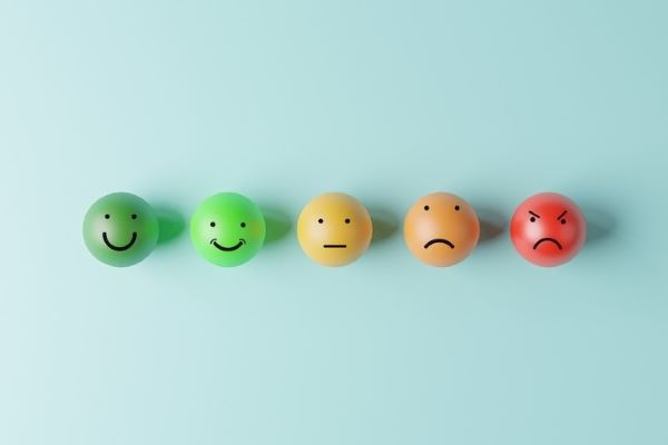 psychology emotions on rubber balls