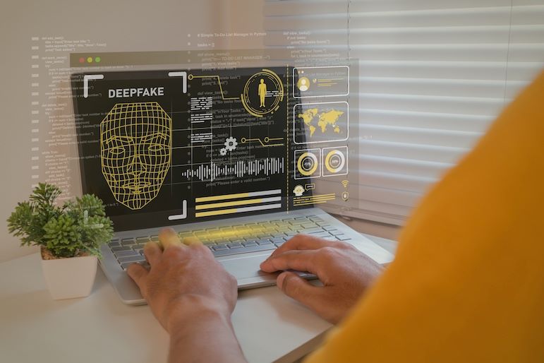 deepfake technology on laptop
