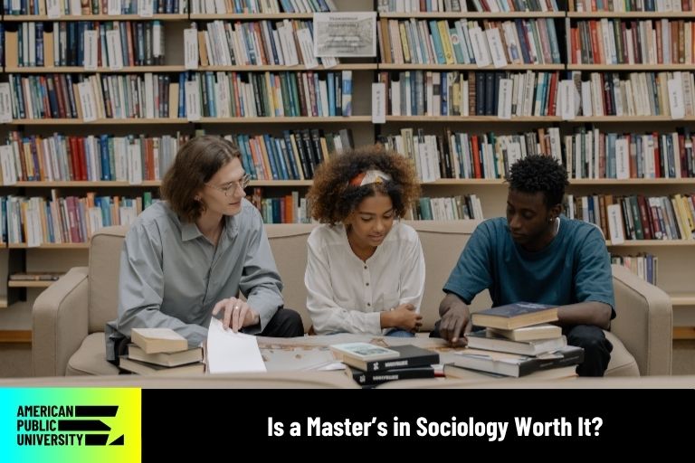 is-a-masters-in-sociology-worth-it master's in sociology students in library