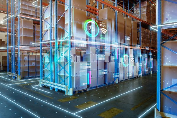 logistics warehouse filled with boxes