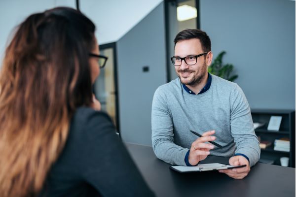 Supervisor working with employee to maximize potential