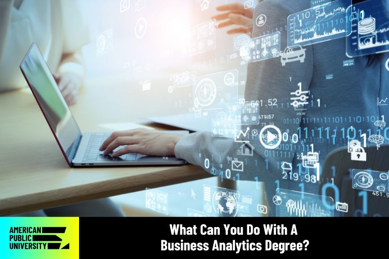 what-can-you-do-with-a-business-analytics-degree business analytics degree professional on laptop