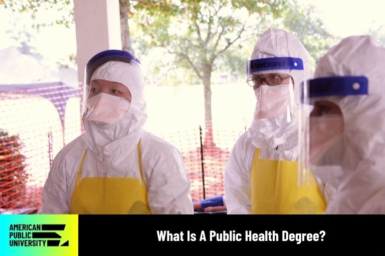 what-is-a-public-health-degree public health degree graduates in hazmat suits
