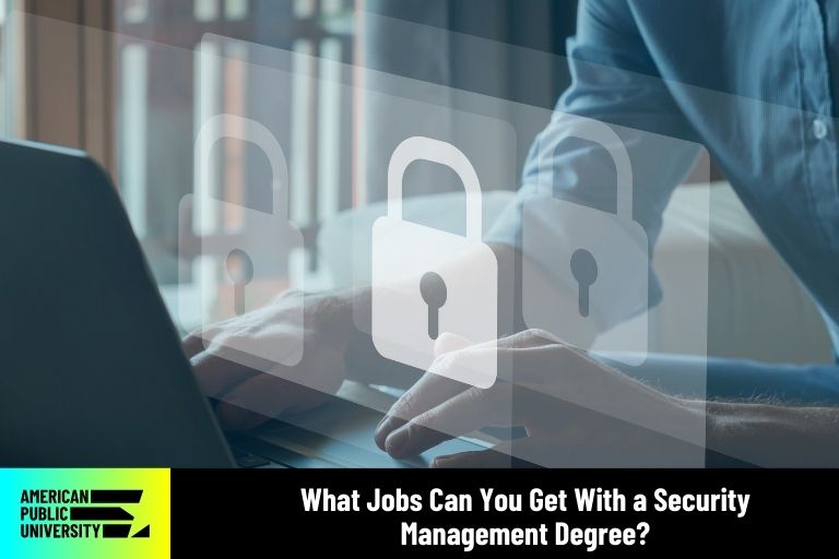 what-jobs-can-you-get-with-a-security-management-degree security management professional working on computer